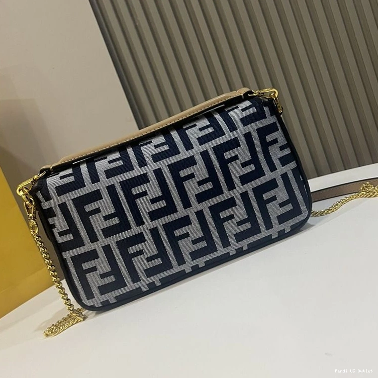 Cheap HOT Baguette Motif Fendi FF Mini Bag In Fabric Black 0725